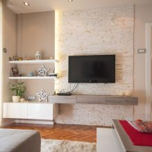 Nástěnná dekorace v obývacím pokoji: výběr barev, povrchových úprav, akcentovaná stěna v interiéru-13