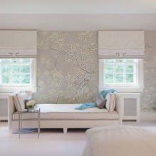 Šedá tapeta: kombinace, design, výběr nábytku a záclon, 101 fotografií v interiéru-29