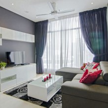 Cortines a la sala d'estar: 70 idees de fotos elegants a l'interior-11