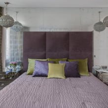 Дизайн на стени в спалнята: избор на цветове, опции за довършителни работи, 130 снимки в интериора-18