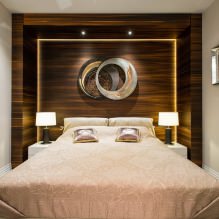 Vægdesign i soveværelset: valg af farver, efterbehandlingsmuligheder, 130 fotos i interiøret-12