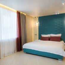 Seinäsuunnittelu makuuhuoneessa: värien valinta, viimeistelyvaihtoehdot, 130 kuvaa sisätiloissa-19