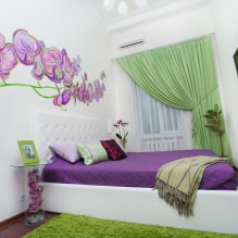 Дизайн на стени в спалнята: избор на цветове, опции за довършителни работи, 130 снимки в интериора-17