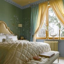 Дизайн на стени в спалнята: избор на цветове, опции за довършителни работи, 130 снимки в интериора-24