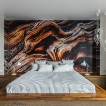 Sienų dizainas miegamajame: spalvų pasirinkimas, apdailos variantai, 130 nuotraukų interjere-5