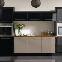 Mutfakta iç mekanda siyah set: tasarım, duvar kağıdı seçimi, 90 fotoğraf-0