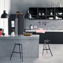 Juodas komplektas virtuvės interjere: dizainas, tapetų pasirinkimas, 90 nuotraukų-4