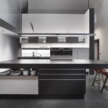 Черен комплект в интериора в кухнята: дизайн, избор на тапет, 90 снимки-28
