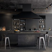 Zwarte set in het interieur in de keuken: ontwerp, behangkeuze, 90 foto's-10