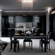 Set negru în interior în bucătărie: design, alegerea tapetului, 90 de fotografii-22