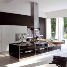 Zwarte set in het interieur in de keuken: ontwerp, behangkeuze, 90 foto-7
