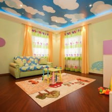 Stretch strop v dětském pokoji: 60 nejlepších fotografií a nápadů-3