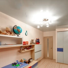 Joustava katto lastenhuoneessa: 60 parasta valokuvaa ja ideota-1