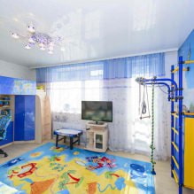 Bir çocuk odasında gergi tavan: 60 en iyi fotoğraf ve fikir-4