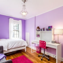 Violetinių atspalvių interjeras: deriniai, kambarių apžvalga, 70 nuotraukų-4