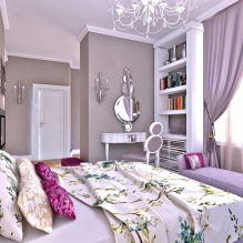 Interieur in paarse tinten: combinaties, een overzicht van de kamers, 70 foto's-15