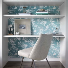 Design s modrou tapetou: klady a zápory, kombinace, výběr záclon, více než 80 fotografií-8