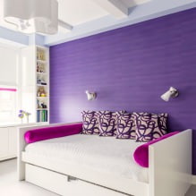 Hình nền màu tím trong nội thất: các loại, thiết kế, lựa chọn rèm cửa, 70 ảnh-2