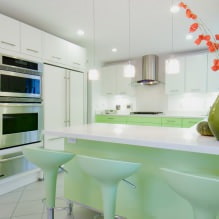 Set dapur hijau: ciri pilihan, kombinasi, 60 foto-26