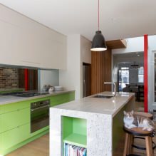 Set dapur hijau: ciri pilihan, kombinasi, 60 foto-0