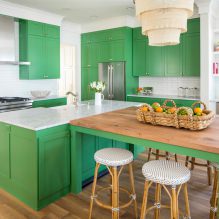 Set dapur hijau: ciri pilihan, kombinasi, 60 foto-19