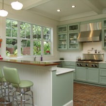 Set de bucătărie verde: caracteristici la alegere, combinație, 60 de fotografii-21