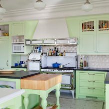 Zelená kuchynská súprava: vlastnosti podľa výberu, kombinácia, 60 fotografií-14
