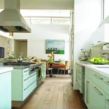 Žalios virtuvės komplektas: pasirinktos funkcijos, derinys, 60 nuotraukų-8