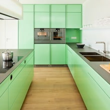 Πράσινο σετ κουζίνας: χαρακτηριστικά επιλογής, συνδυασμός, 60 φωτογραφίες-13