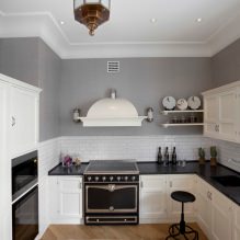 Interior da cozinha com bancada escura: características, materiais, combinações, 75 fotos-7
