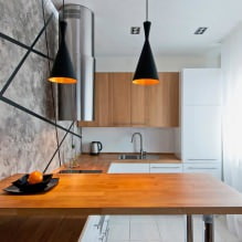 Interior da cozinha com bancada escura: características, materiais, combinações, 75 fotos-8