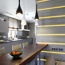 التصميم الداخلي للمطبخ مع سطح كونترتوب مظلم: الميزات والمواد والتركيبات و 75 صورة - 20