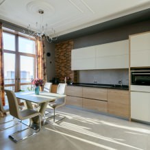 Interior da cozinha com bancada escura: características, materiais, combinações, 75 fotos-26