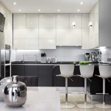 التصميم الداخلي للمطبخ مع سطح كونترتوب مظلم: الميزات والمواد والتركيبات و 75 صورة 9