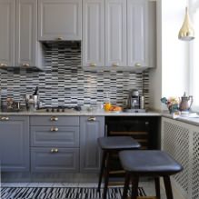 Set dapur kelabu: reka bentuk, pilihan bentuk, bahan, gaya (65 foto) -6