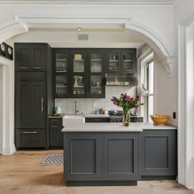 Set dapur kelabu: reka bentuk, pilihan bentuk, bahan, gaya (65 foto) -2