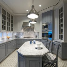 Set de bucătărie gri: design, alegerea formei, materialului, stilului (65 fotografii) -0