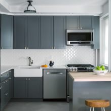 Set de cuisine gris : design, choix de la forme, de la matière, du style (65 photos) -17