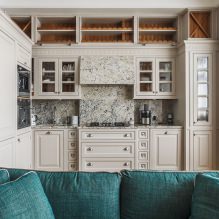 Béžová súprava v interiéri kuchyne: dizajn, štýl, kombinácie (60 fotografií) -9