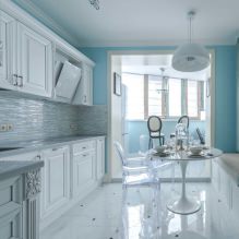 Biela kuchynská súprava: vlastnosti podľa výberu, kombinácia, 70 fotografií v interiéri-25