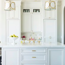 Witte keukenset: kenmerken naar keuze, combinatie, 70 foto's in het interieur-23
