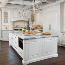 Biela kuchynská súprava: vlastnosti podľa výberu, kombinácia, 70 fotografií v interiéri-24