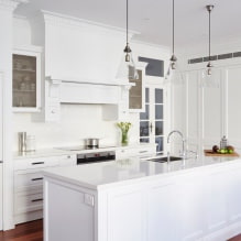 Hvidt køkkensæt: valgmuligheder, kombination, 70 fotos i interiøret-10