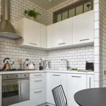 Witte keukenset: kenmerken naar keuze, combinatie, 70 foto's in het interieur-11
