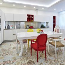 Biela kuchynská súprava: vlastnosti podľa výberu, kombinácia, 70 fotografií v interiéri-3