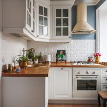 Witte keukenset: kenmerken naar keuze, combinatie, 70 foto's in het interieur-20