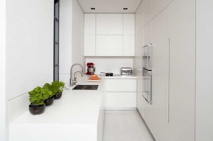 Set dapur putih: ciri pilihan, kombinasi, 70 foto di kawasan pedalaman