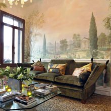 Decoració interior amb frescos: fotos, característiques, tipus, elecció del disseny i estil-9
