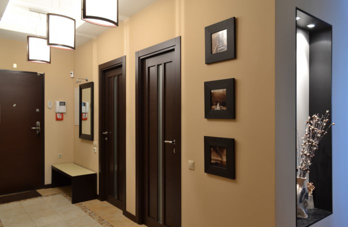 Ciemne drzwi we wnętrzu: połączenie z kolorem podłogi, ścian, mebli (60 zdjęć)