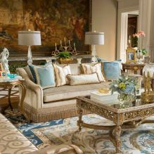 Baroka stils dzīvokļa interjerā: dizaina iezīmes, apdare, mēbeles un dekors-23
